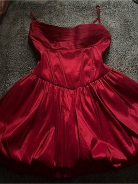 B. Darlin Red Satin Party Dress